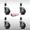 Service Caster 4'' SS Thermoplastic Rubber Swivel 1-1/2'' Expanding Stem Caster Set with Brake, 4PK SCC-SSEX20S414-TPRB-TLB-112-4 - alternate 2